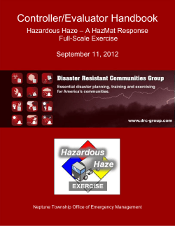 a. exercise control and evaluation - Disaster Resistant Communities