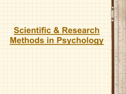 Scientific Method in Psychology