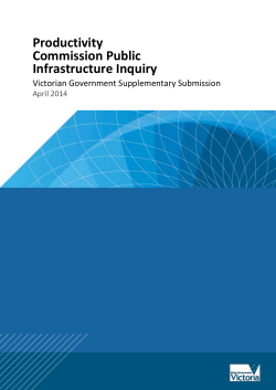 Public Infrastructure Inquiry Victorian Supplementary Submission