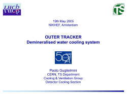 OUTER TRACKER Demineralised water cooling system