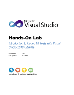 Introduction to Coded UI Tests with Visual Studio 2010 Ultimate