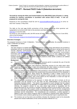 2012 Revised PACE Code H Terrorism Detention
