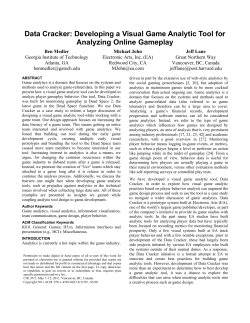 Data Cracker: Developing a Visual Game Analytic Tool for Analyzing