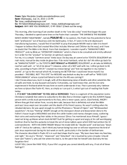 This morning, after learning of yet another death in the “one-die-a-day”