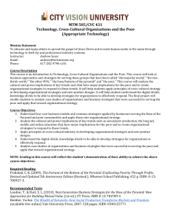 Information Technology, Innovation and The Poor Syllabus