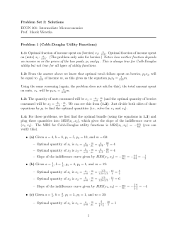 Intermediate Microeconomics Prof. Marek Weretka Problem 1 (Cobb