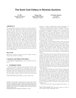 The Sunk Cost Fallacy in Reverse Auctions