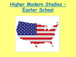 Higher Modern Studies * Easter School