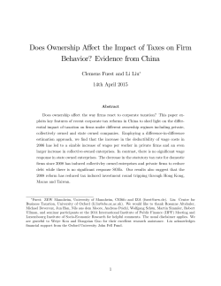 Does Ownership Affect the Impact of Taxes on Firm Behavior