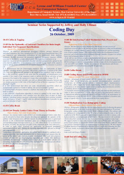 Coding Day - The Department of Computer Science