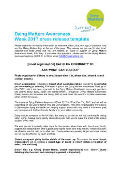 Dying Matters Awareness Week 2017 press release template.