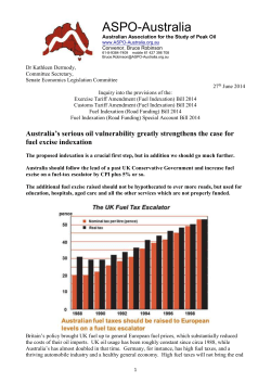 Senate Fuel Indexation Submission