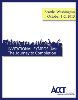 INVITATIONAL SYMPOSIUM: The Journey to