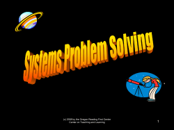 Systems-Level Problem Solving Presentation