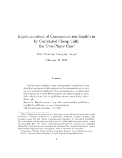 Implementation of Communication Equilibria by Correlated