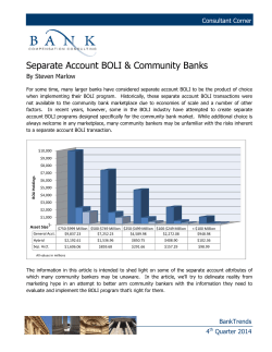 Separate Account BOLI - Bank Compensation Consulting