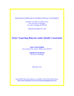 Firms` Exporting Behavior under Quality Constraints