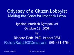 Odyssey of a Citizen Lobbyist Making the Case for