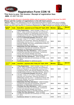 This form is your Tax Invoice / Receipt of registration fees