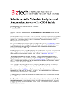 Salesforce Adds Valuable Analytics and Automation