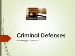 Criminal Defenses