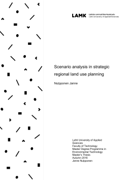 Scenario analysis in strategic regional land use planning
