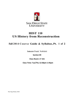 HIST 110. US History From Reconstruction