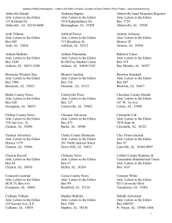 Abbeville Herald Attn: Letters to the Editor 135 Kirkland St. Abbeville