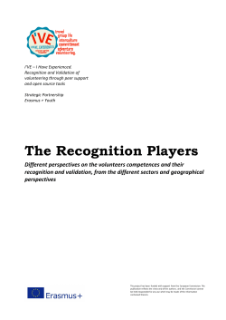 The Recognition Players. Different perspectives on the volunteers