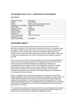 Economics (BSc) - Cass Business School