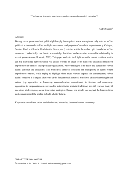 The lessons from the anarchist experiences on urban social cohesion