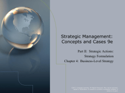 PART 2 Strategic Actions: Strategy Formulation