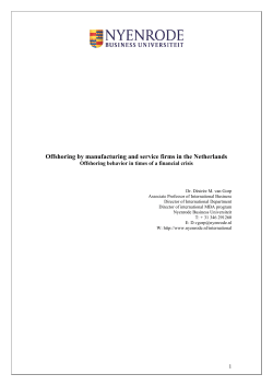 Offshoring by manufacturing and service firms in the