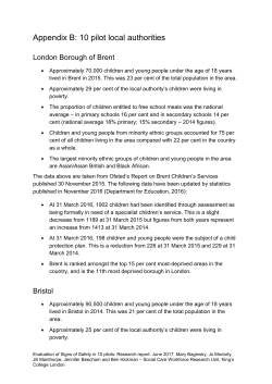 Appendix B: 10 pilot local authorities