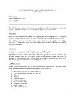 EQUIVALENT STATIC LOADS FOR RANDOM