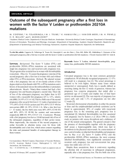 Outcome of the subsequent pregnancy after a first loss in