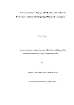 A Study of the Effects of Adult Involvement on Children Participating