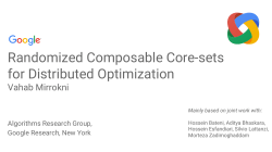 Randomized Composable Core-sets for Distributed Optimization