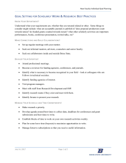 Goal Setting for Scholarly Work and Research: Best Practices