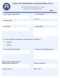 NOTICE OF APPOINTMENT OF REGISTERED AGENT