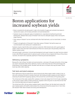 Boron applications for increased soybean yields