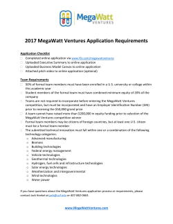 Team Requirements - Megawatt Ventures