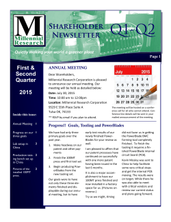 Shareholder letter Q1-Q2 2015.pub
