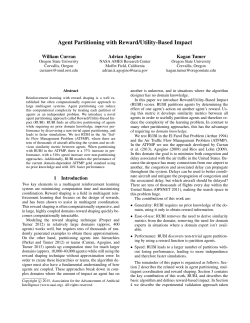 Agent Partitioning with Reward/Utility-Based Impact