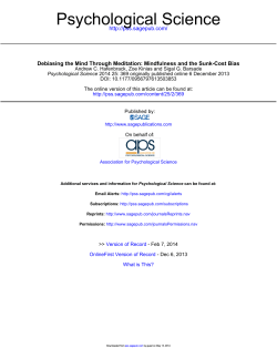 Mindfulness and the Sunk-Cost Bias