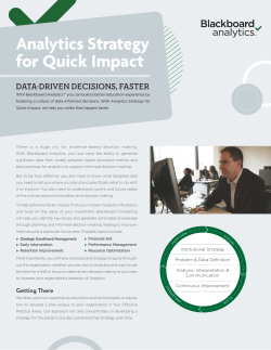 Analytics Strategy for Quick Impact