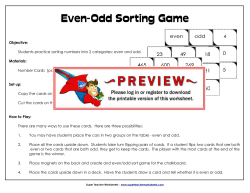 Even-Odd Sorting Game - Super Teacher Worksheets