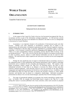 Accountancy Services - World Trade Organization