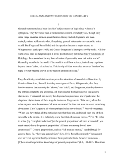 Gustav Bergmann`s “Generality and Existence” - MyWeb