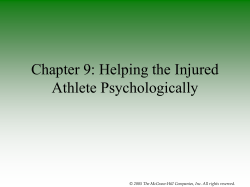 Chapter 11: Psychological Intervention for Sports Injuries and Illnesses